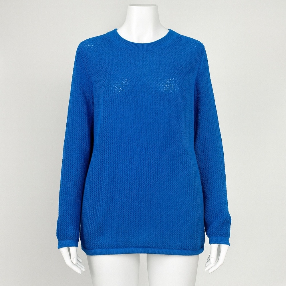 Express Blue Knit Sweater Womens L Long Sleeve‎ Pullover Crewneck Casual Cozy